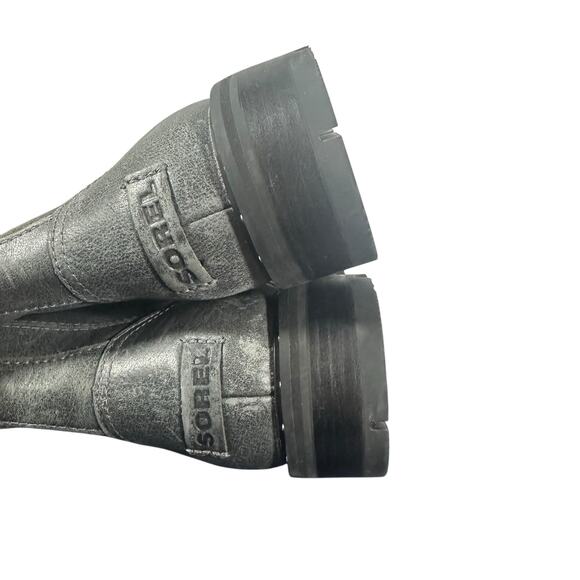 Sorel Lennox Waterproof Lace-Up Combat Boots Gray Leather Size 7.5 rugged hiking - Picture 5 of 10